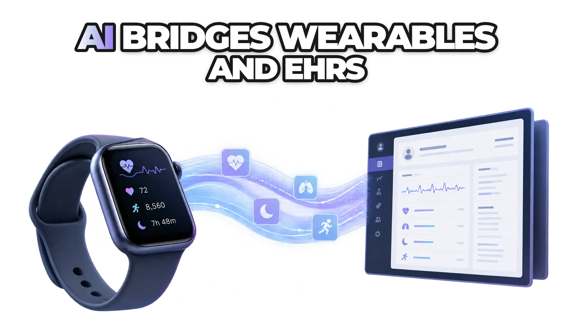 Cover illustration for How does AI close the gap between wearables and EHRs?